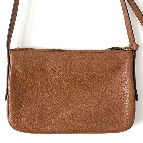 Fossil Gemma small pebbled leather crossbody bag in a brown